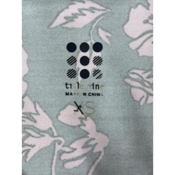 Title Nine Swim Shirt Womens XS Floral Green Pink Long Sleeve Rash Guard Zip - Picture 3 of 8